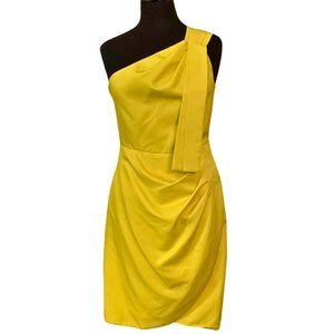 Matthew Wiliamson for Impulse yellow one shoulder cocktail dress